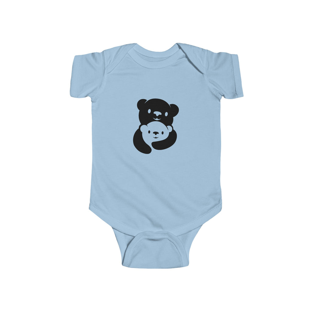Black Bear Hug Infant Bodysuit | Soft Cotton Baby Onesie