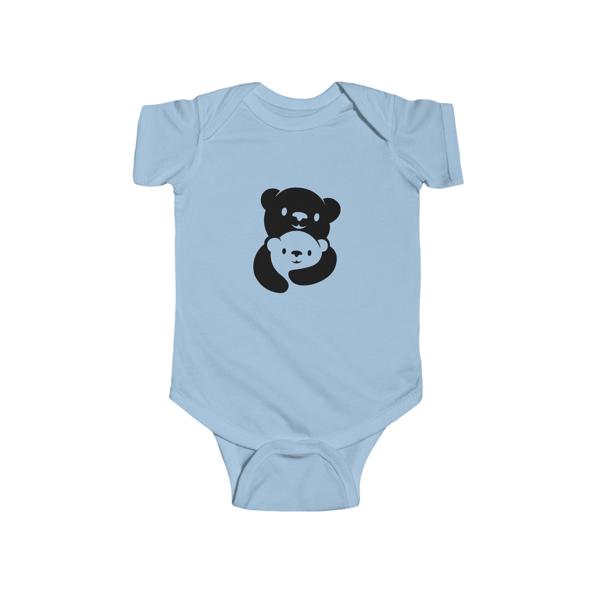 Black Bear Hug Infant Bodysuit | Soft Cotton Baby Onesie