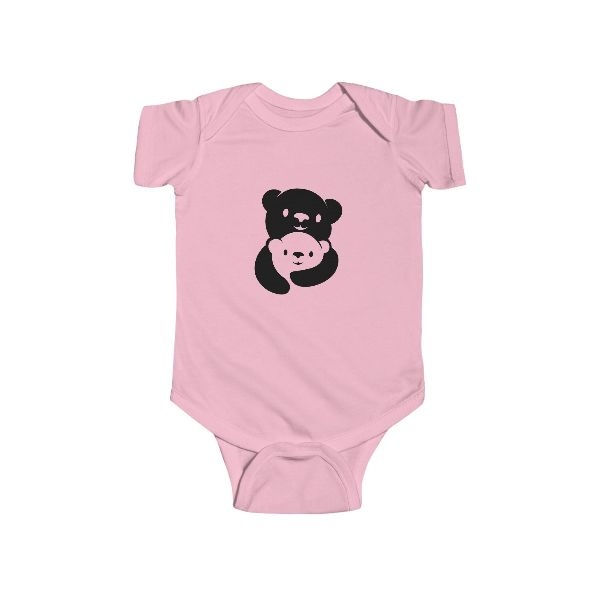 Black Bear Hug Infant Bodysuit | Soft Cotton Baby Onesie