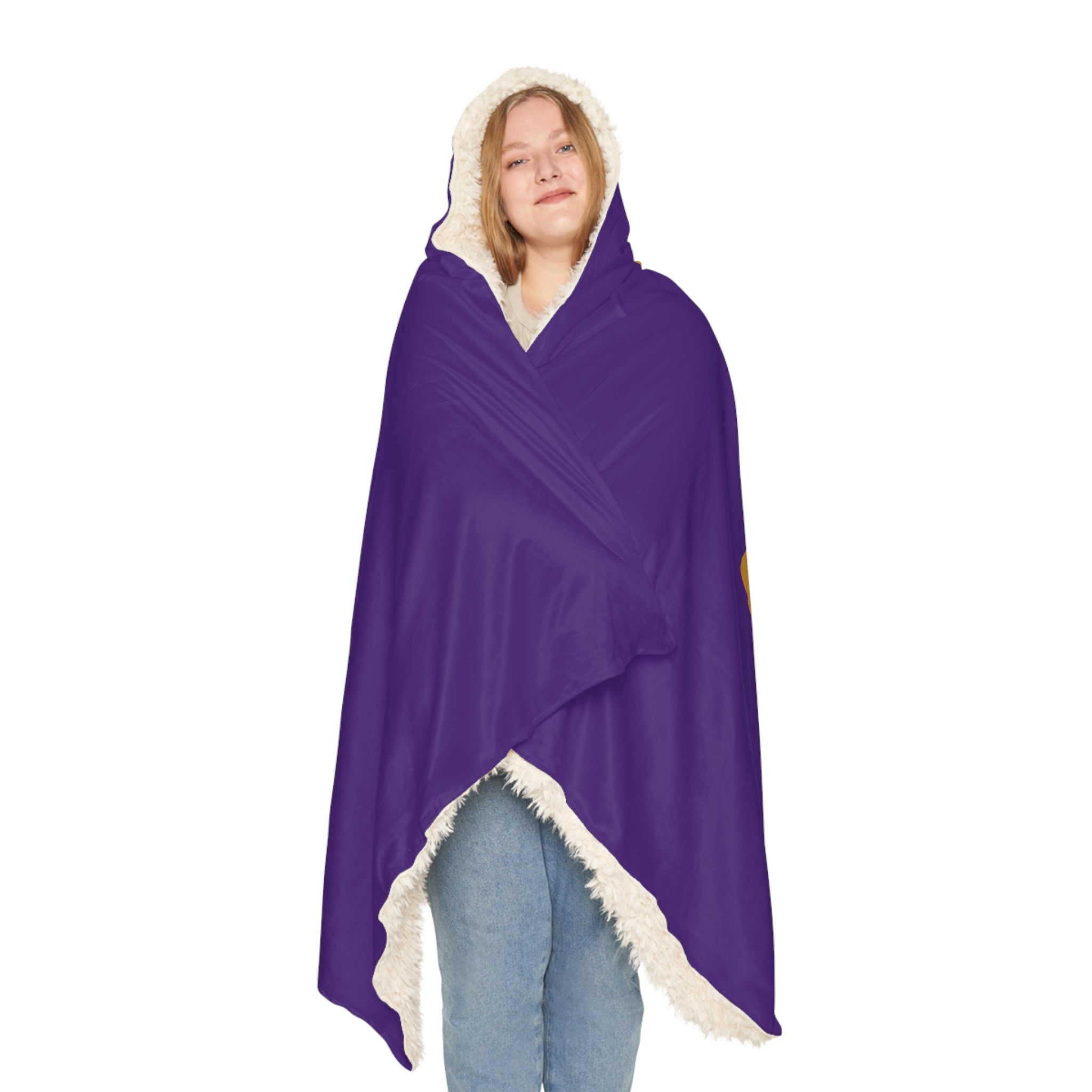 Gold Bear Hug Snuggle Blanket | Purple Premium Luxury Fleece Throw