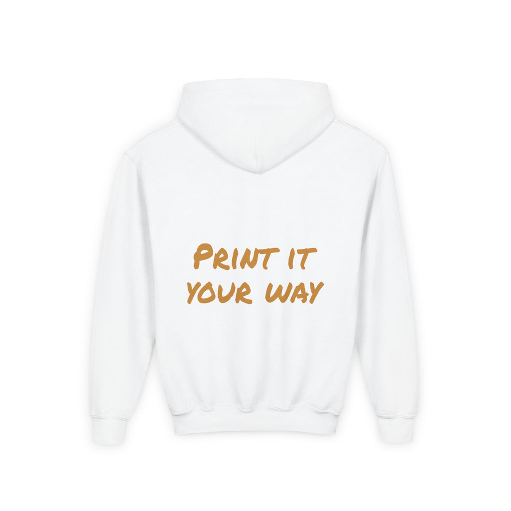 Gold Bear Hug Youth Hoodie | Premium Heavy Blend Hooded Sweatshirt