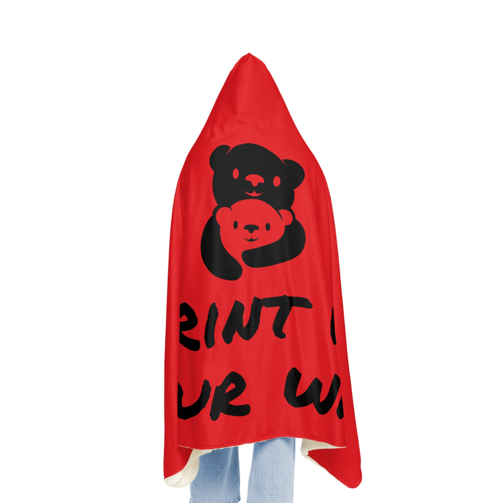 Black Bear Hug Snuggle Blanket | Red Cozy Fleece Throw