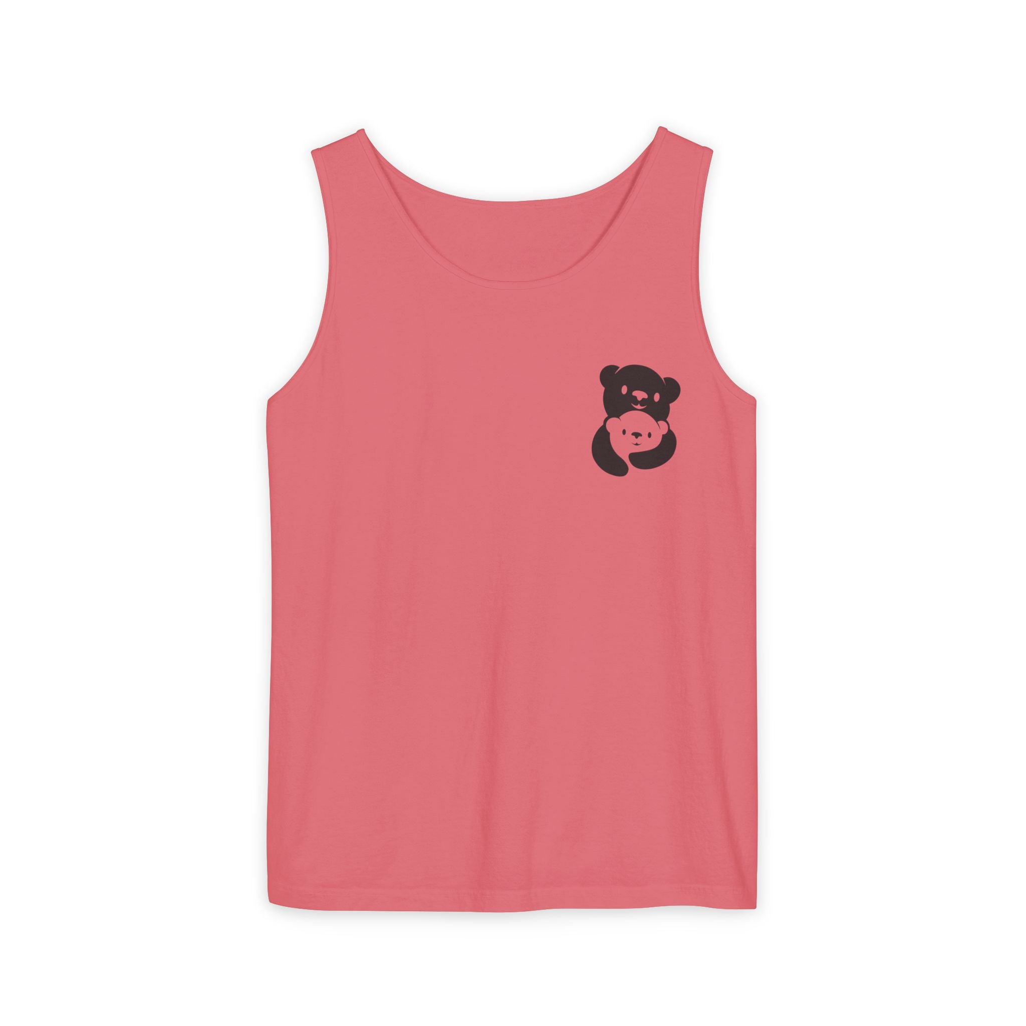Black Bear Hug Unisex Tank Top | Premium Heavyweight Garment-Dyed