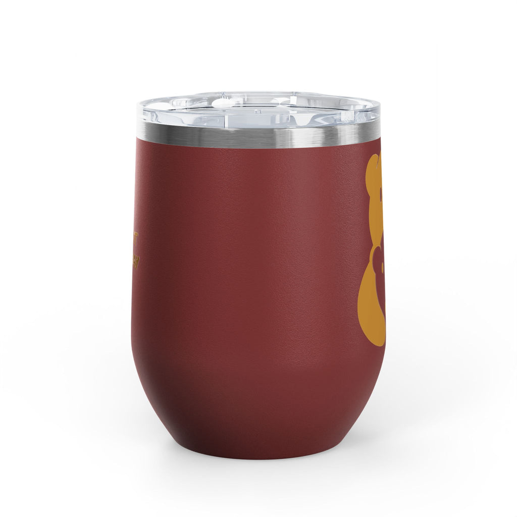 Gold Bear Hug Wine Tumbler 12oz | Insulated Stainless Steel with Lid
