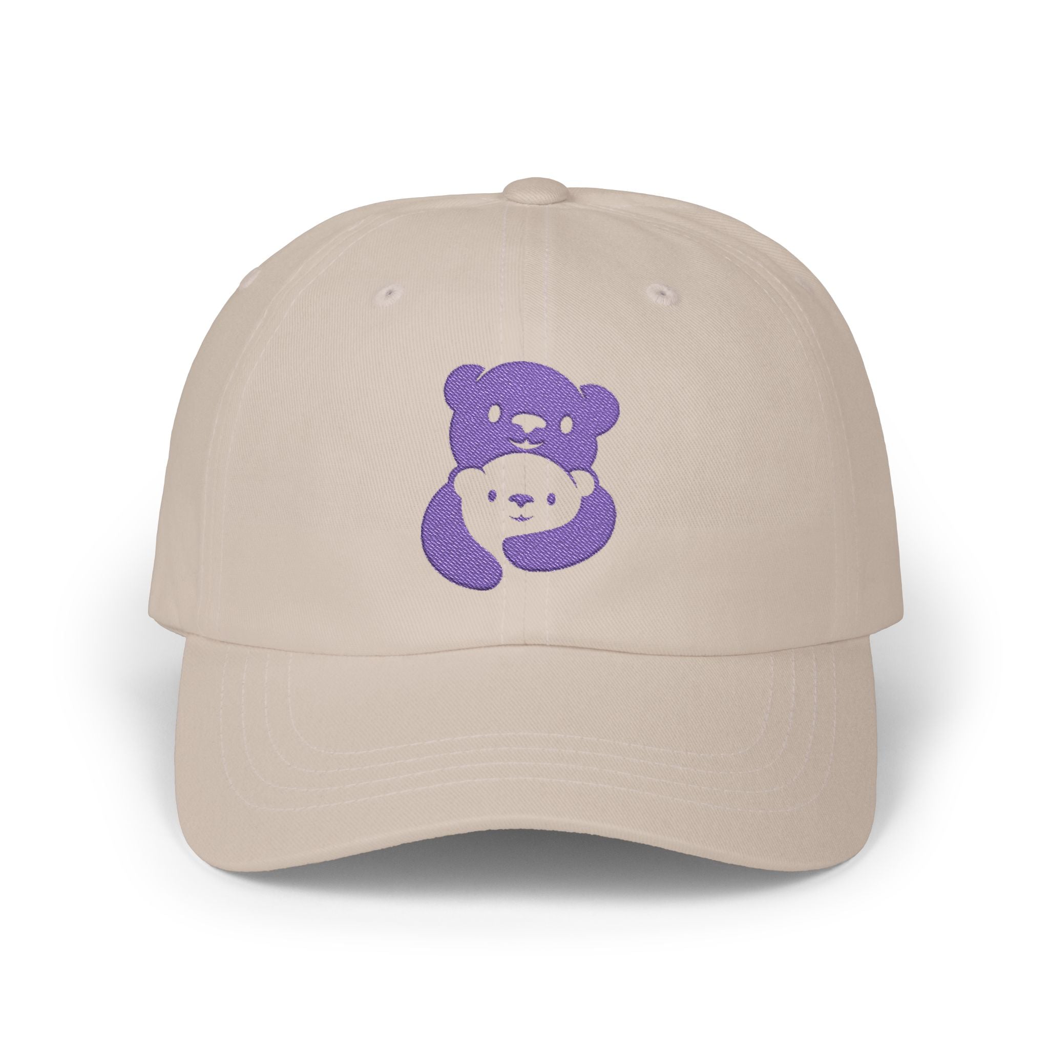 Purple Bear Hug Embroidered Hat | Bold Classic Cap