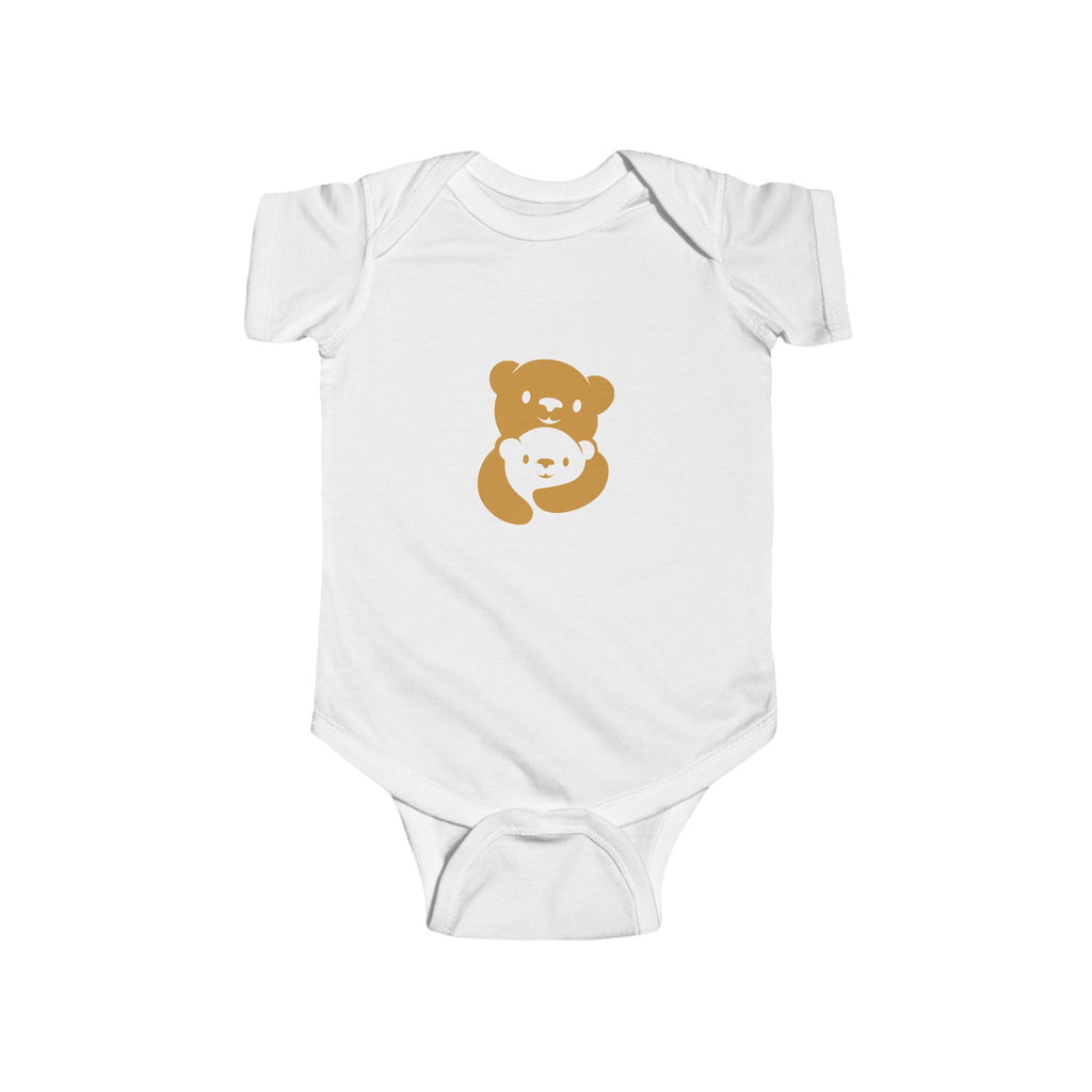 Gold Bear Hug Infant Bodysuit | Premium Soft Cotton Baby Onesie