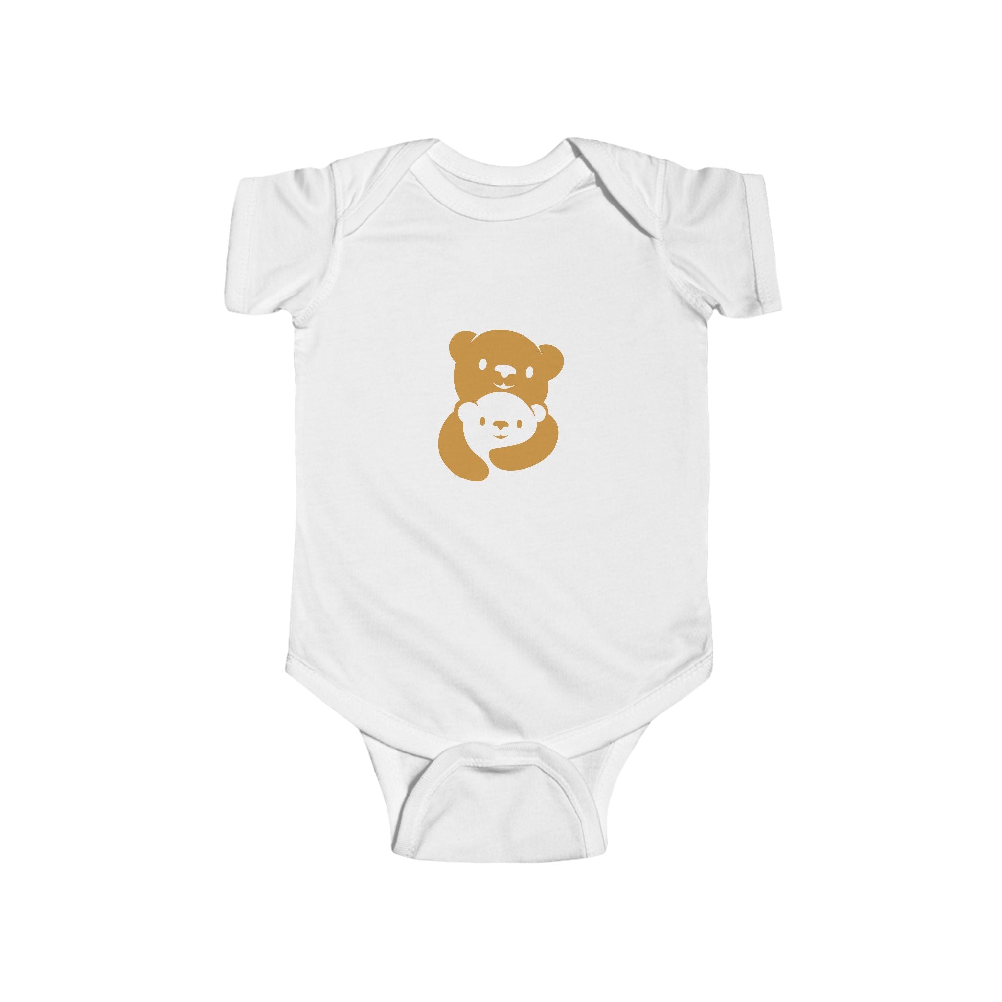 Gold Bear Hug Infant Bodysuit | Premium Soft Cotton Baby Onesie