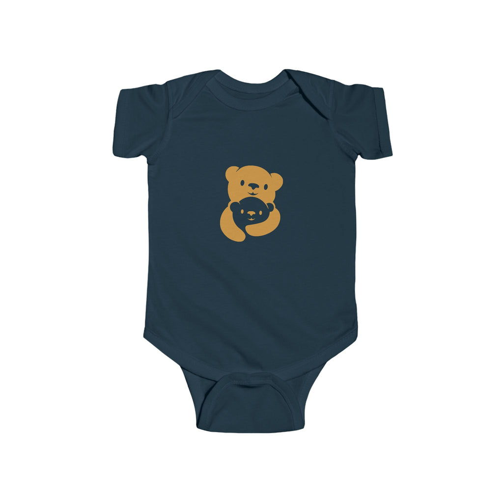 Gold Bear Hug Infant Bodysuit | Premium Soft Cotton Baby Onesie