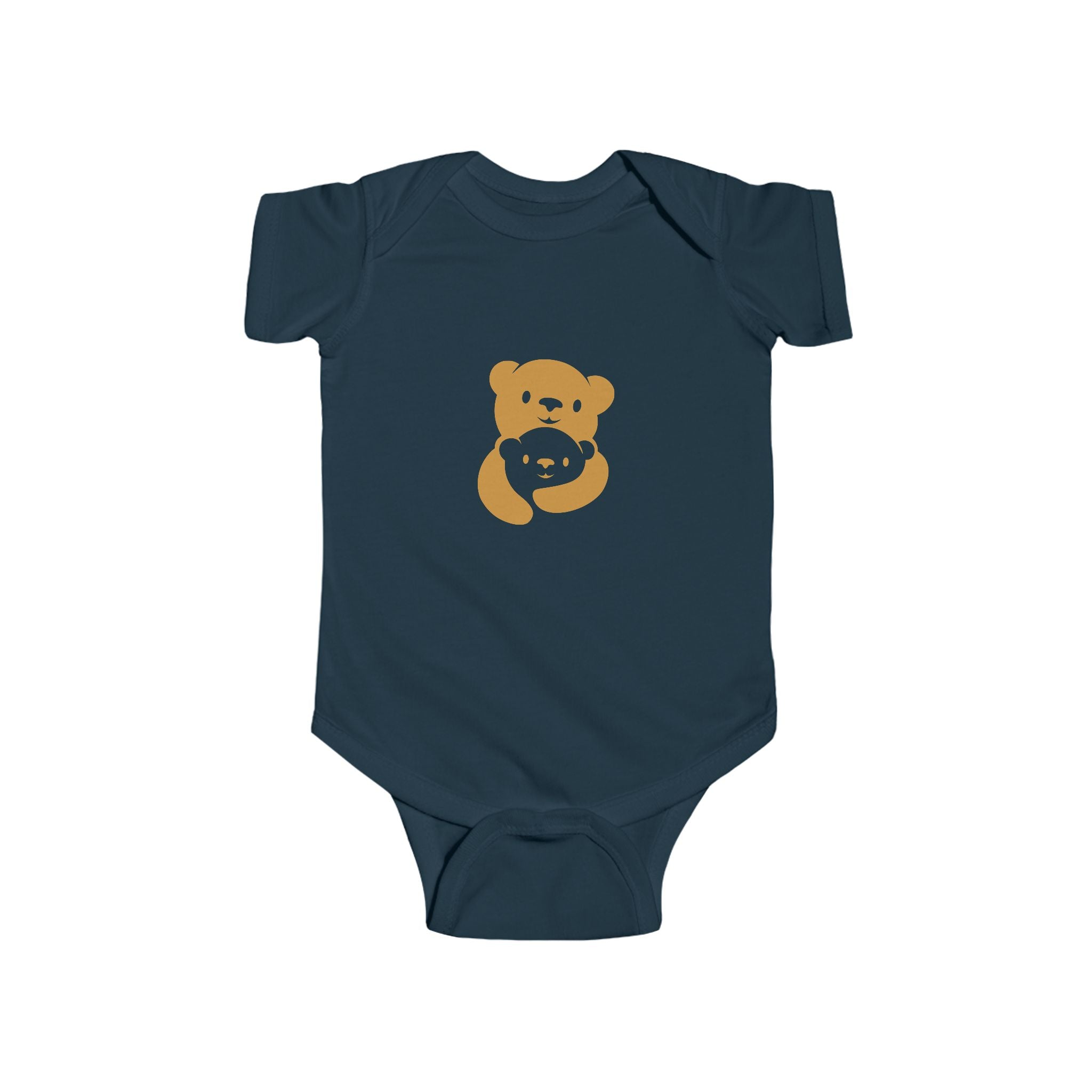 Gold Bear Hug Infant Bodysuit | Premium Soft Cotton Baby Onesie