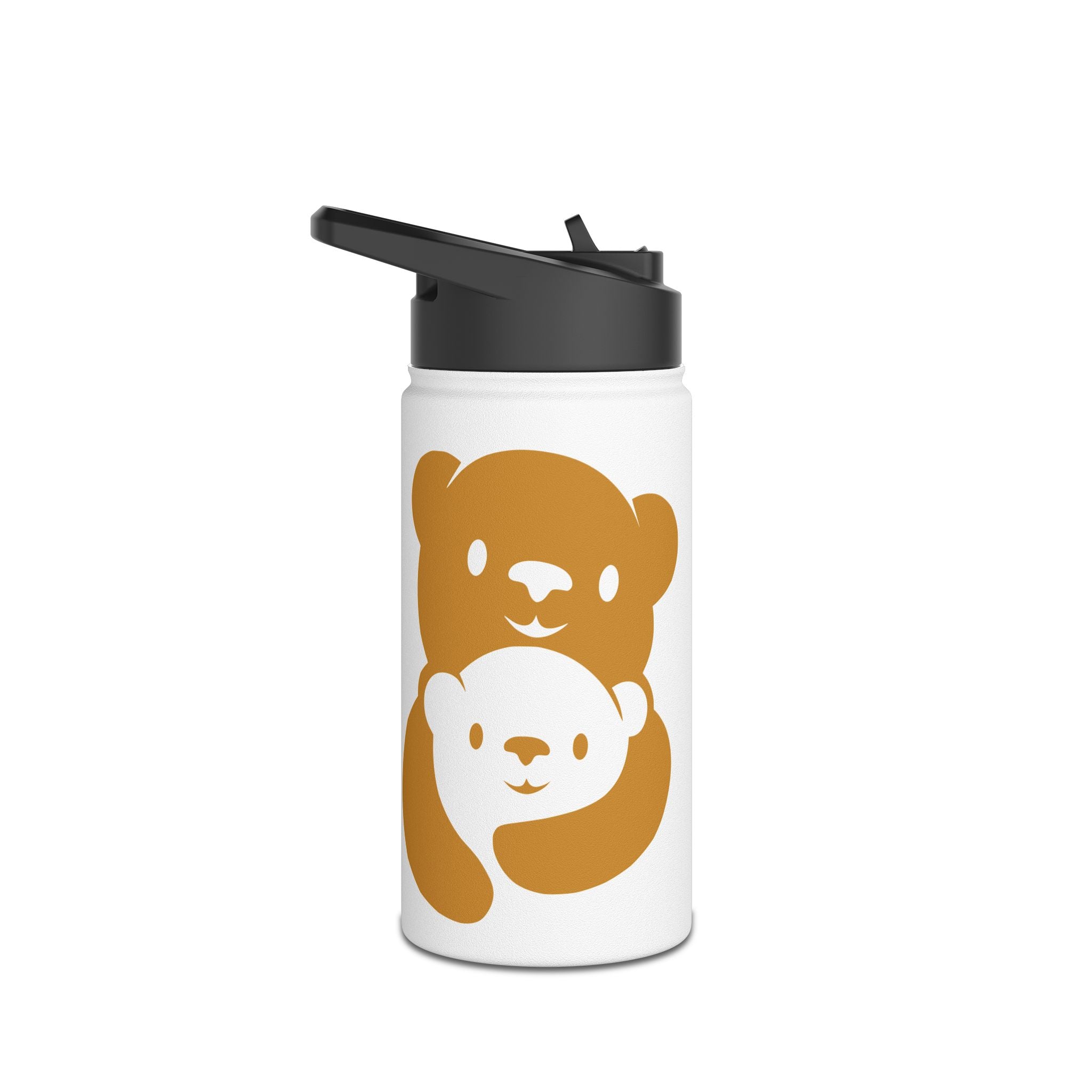 Gold Bear Hug Stainless Steel Water Bottle | White Premium 12oz/18oz/32oz