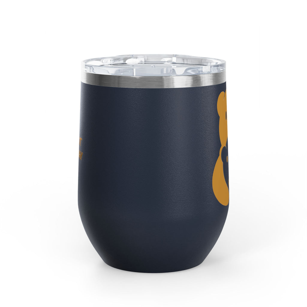 Gold Bear Hug Wine Tumbler 12oz | Insulated Stainless Steel with Lid