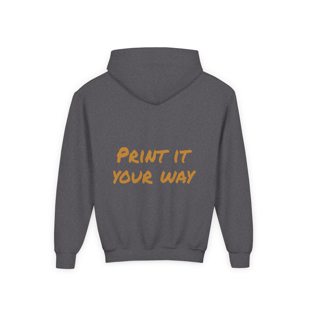 Gold Bear Hug Youth Hoodie | Premium Heavy Blend Hooded Sweatshirt