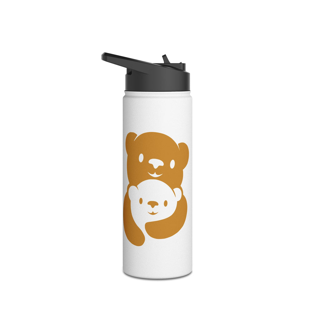 Gold Bear Hug Stainless Steel Water Bottle | White Premium 12oz/18oz/32oz