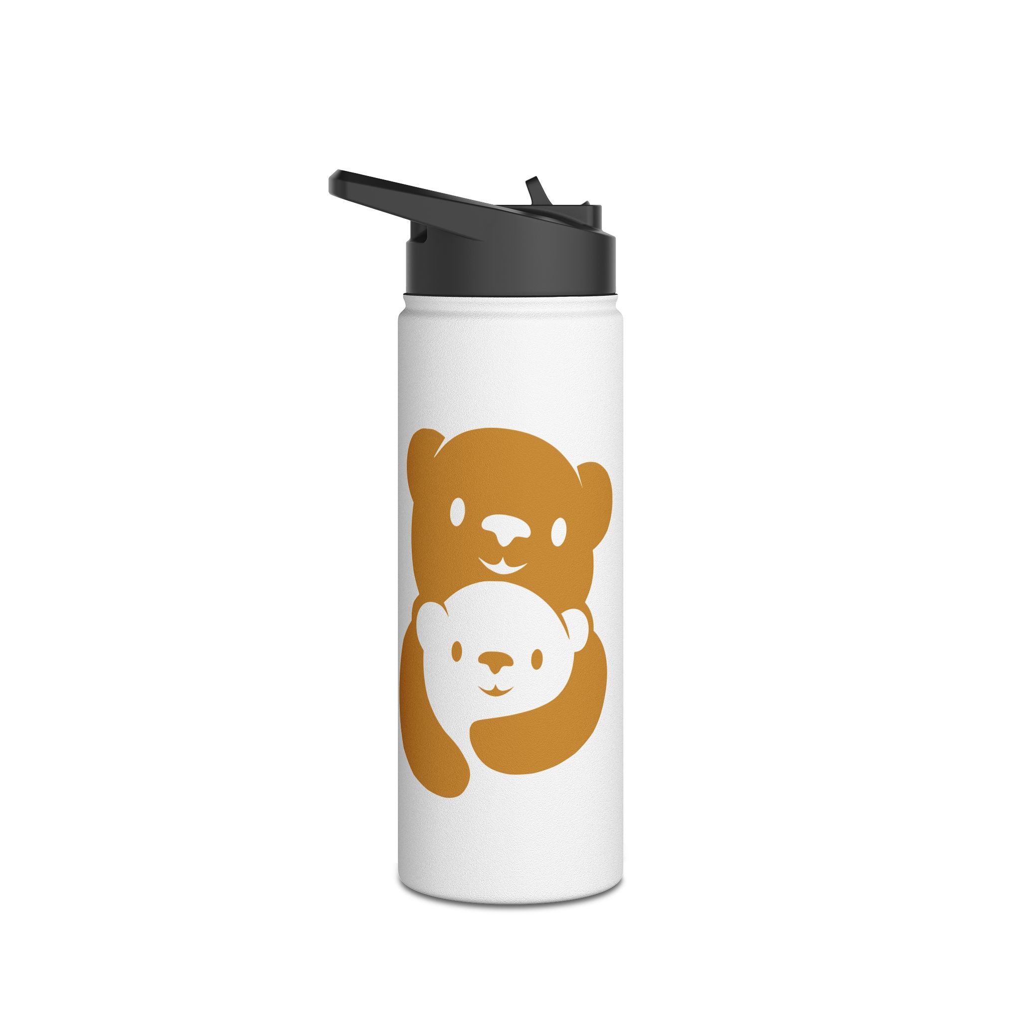 Gold Bear Hug Stainless Steel Water Bottle | White Premium 12oz/18oz/32oz