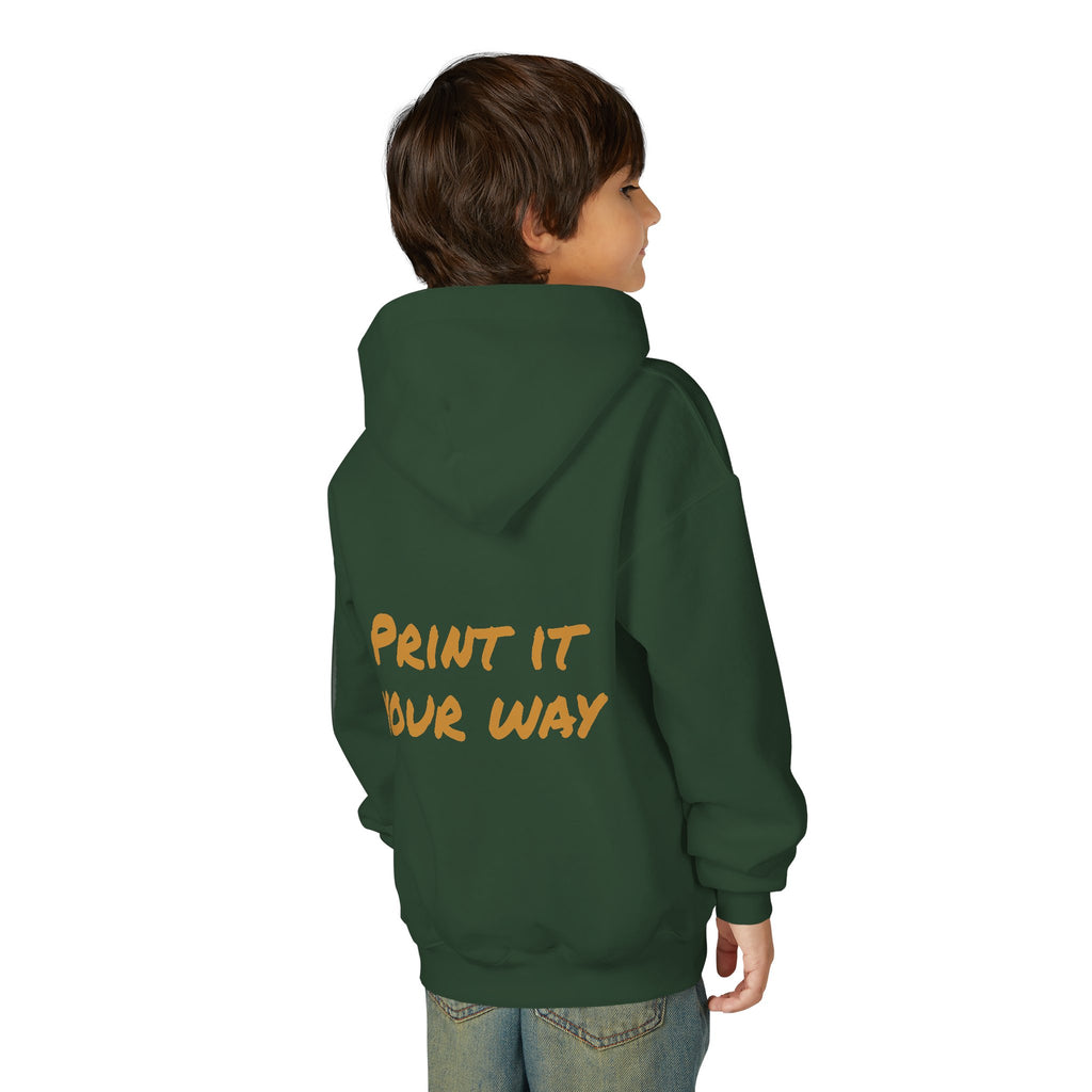 Gold Bear Hug Youth Hoodie | Premium Heavy Blend Hooded Sweatshirt