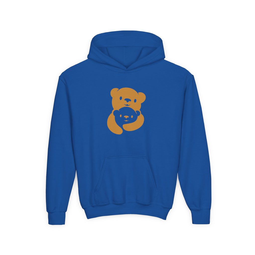 Gold Bear Hug Youth Hoodie | Premium Heavy Blend Hooded Sweatshirt