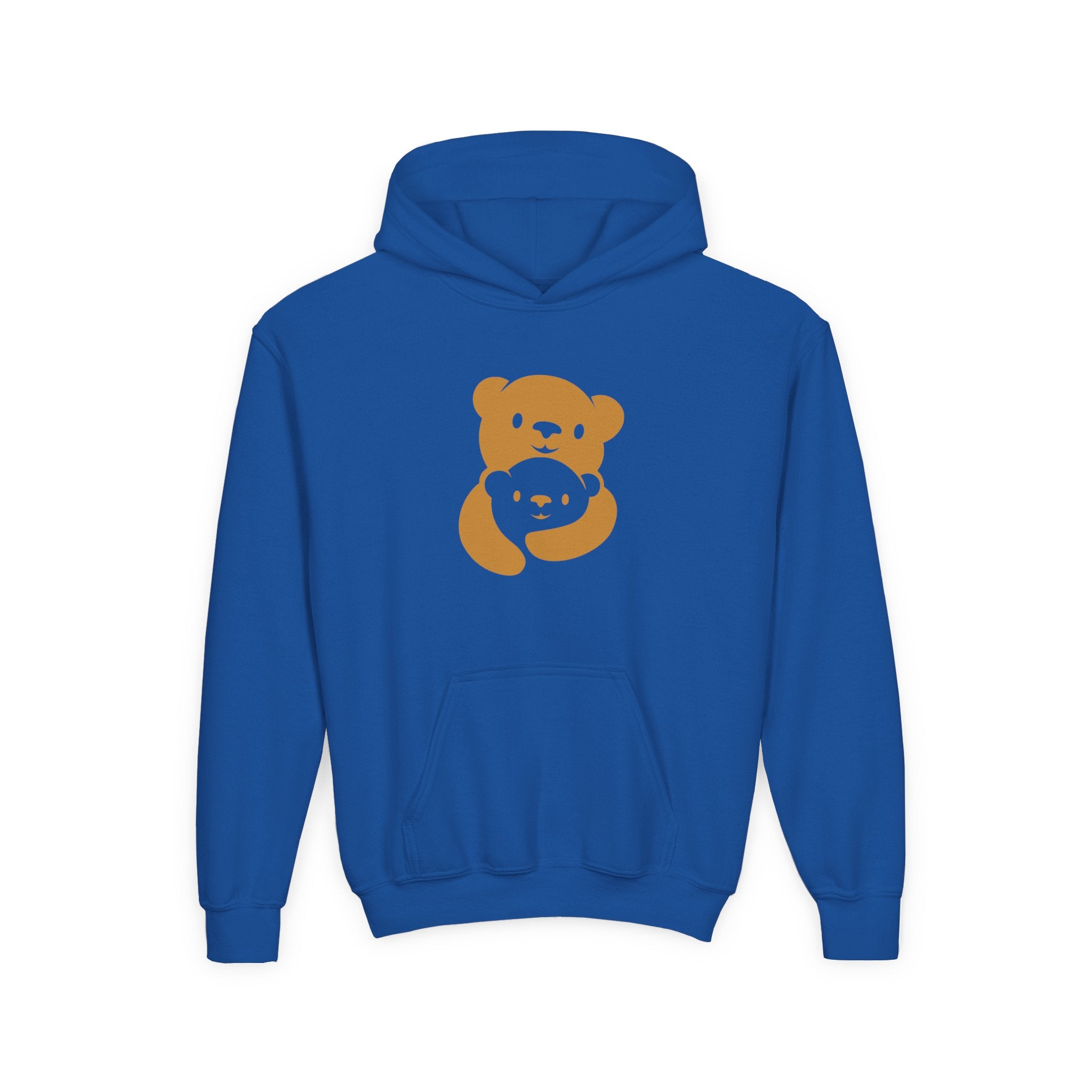Gold Bear Hug Youth Hoodie | Premium Heavy Blend Hooded Sweatshirt