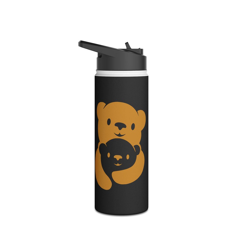 Gold Bear Hug Stainless Steel Water Bottle | Black Premium 12oz/18oz/32oz