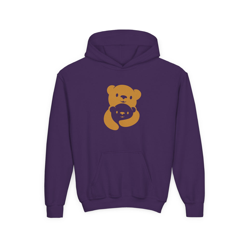 Gold Bear Hug Youth Hoodie | Premium Heavy Blend Hooded Sweatshirt