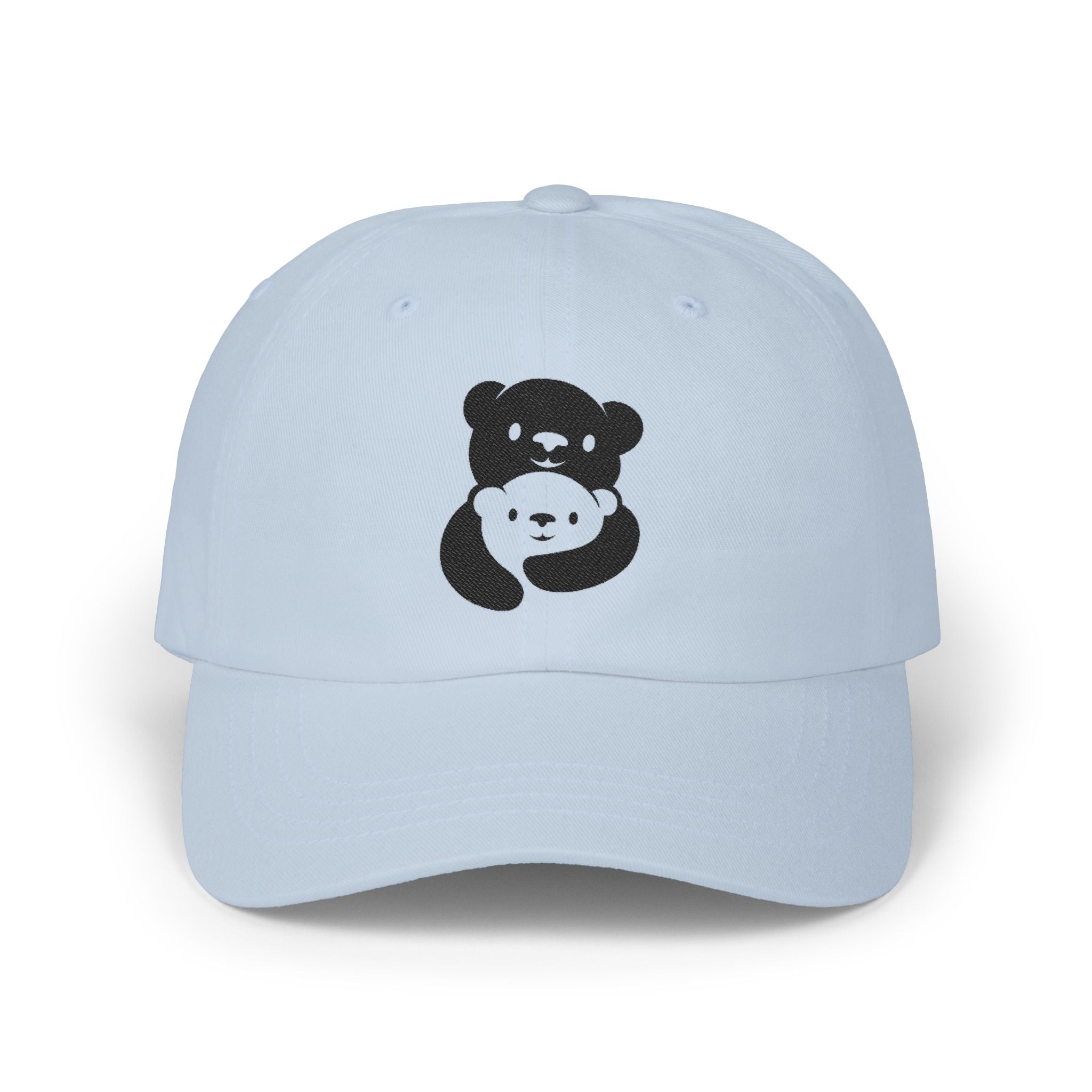 Black Bear Hug Embroidered Hat