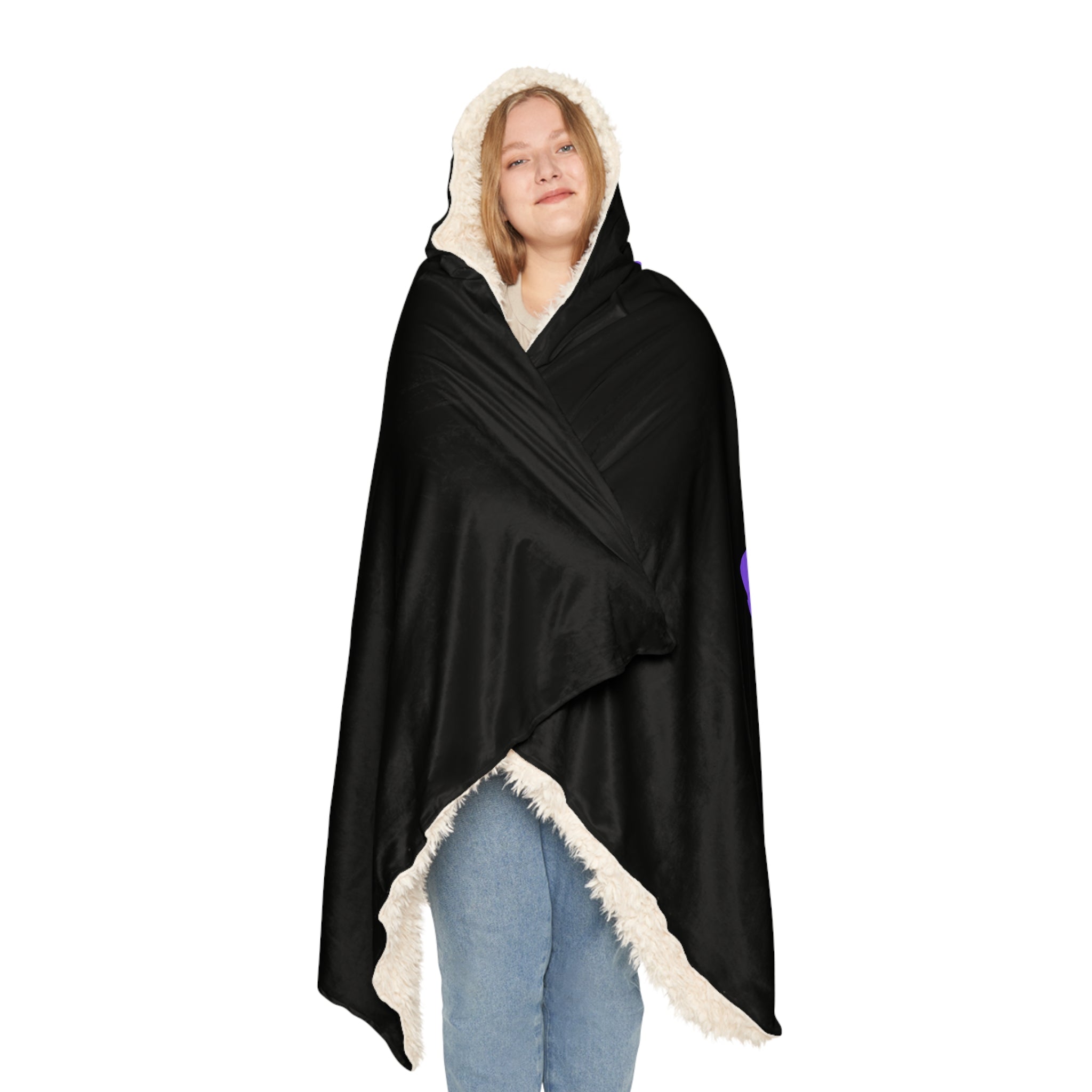 Purple Bear Hug Snuggle Blanket | Black Bold Cozy Fleece Throw