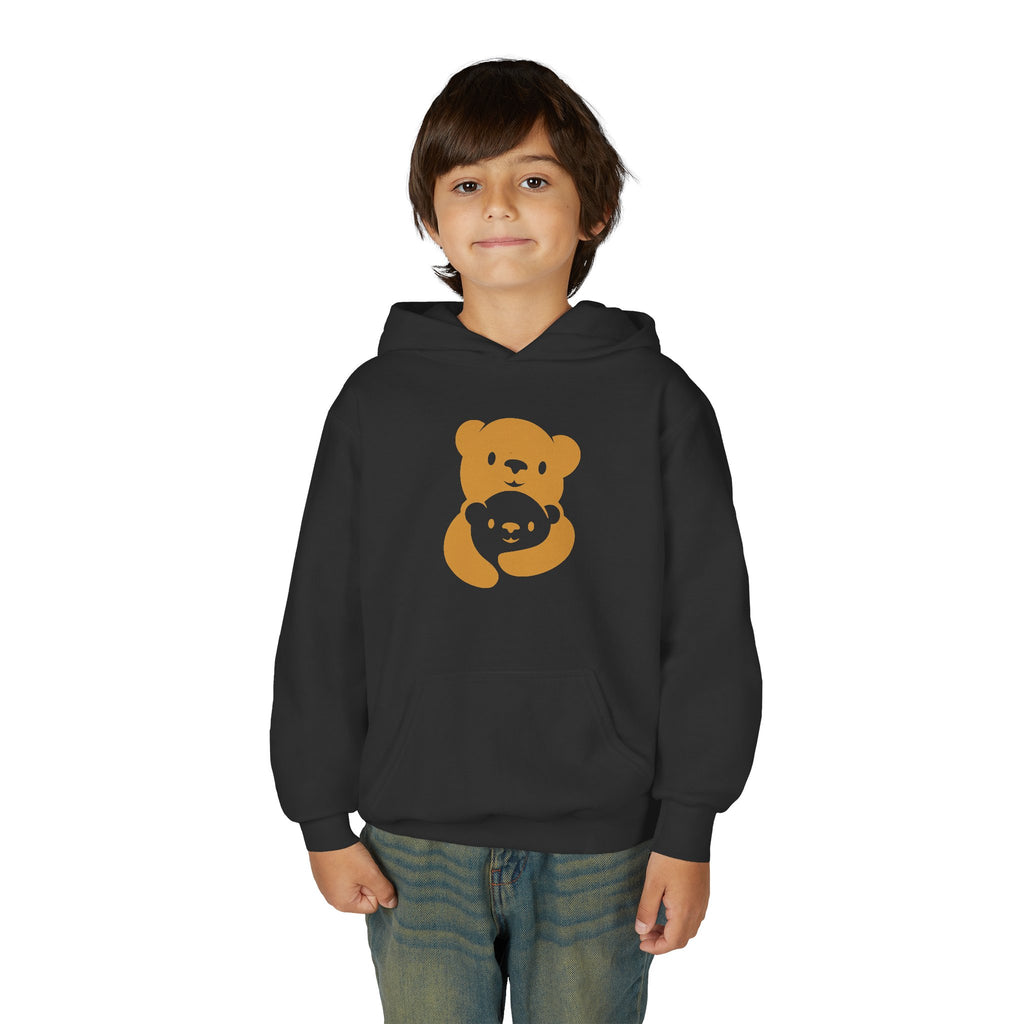 Gold Bear Hug Youth Hoodie | Premium Heavy Blend Hooded Sweatshirt