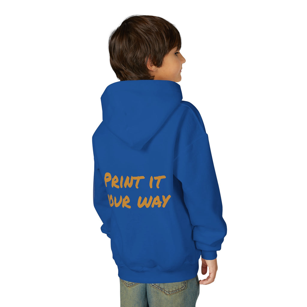 Gold Bear Hug Youth Hoodie | Premium Heavy Blend Hooded Sweatshirt