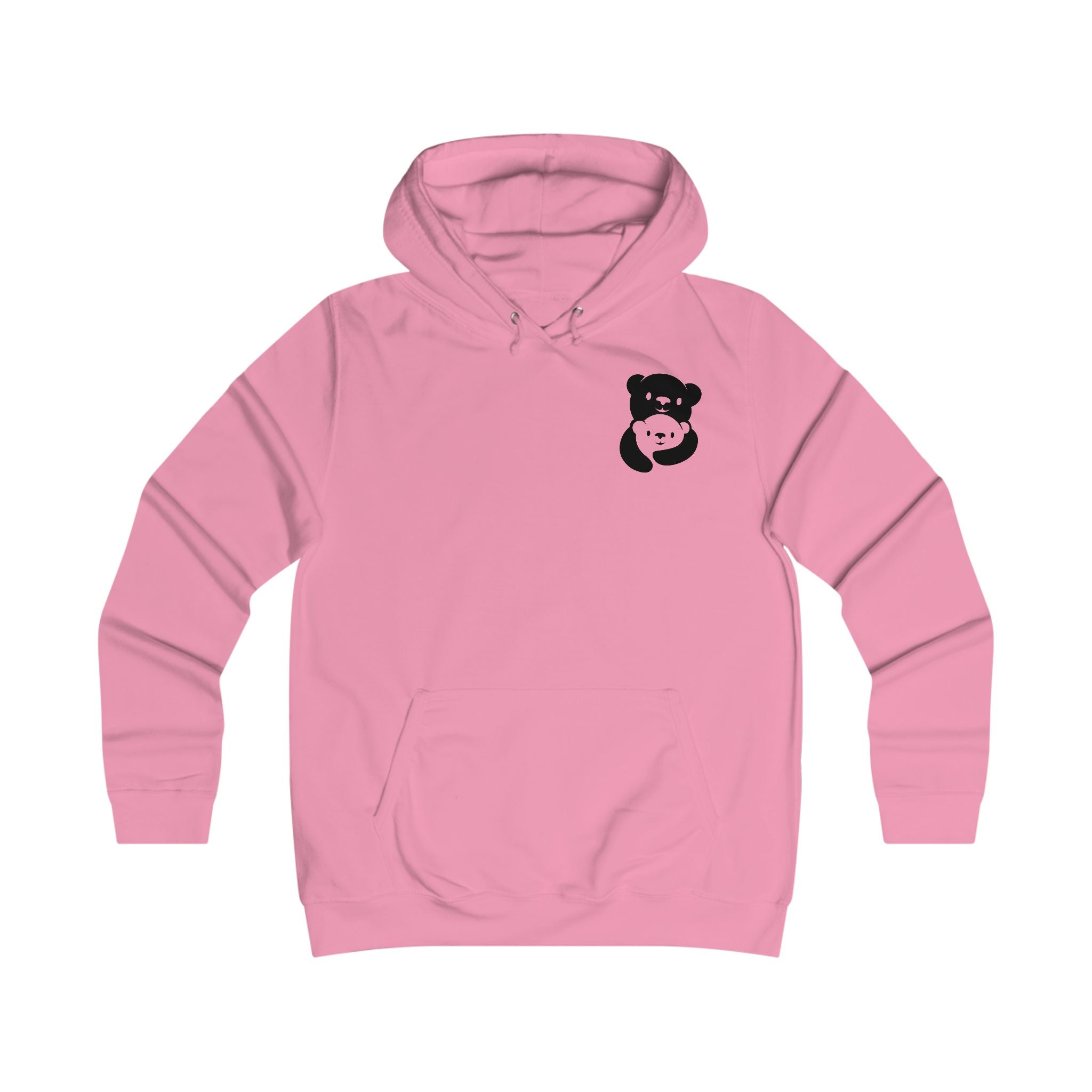 Black Bear Hug Women's Hoodie | Fitted College Hoodie for Moms