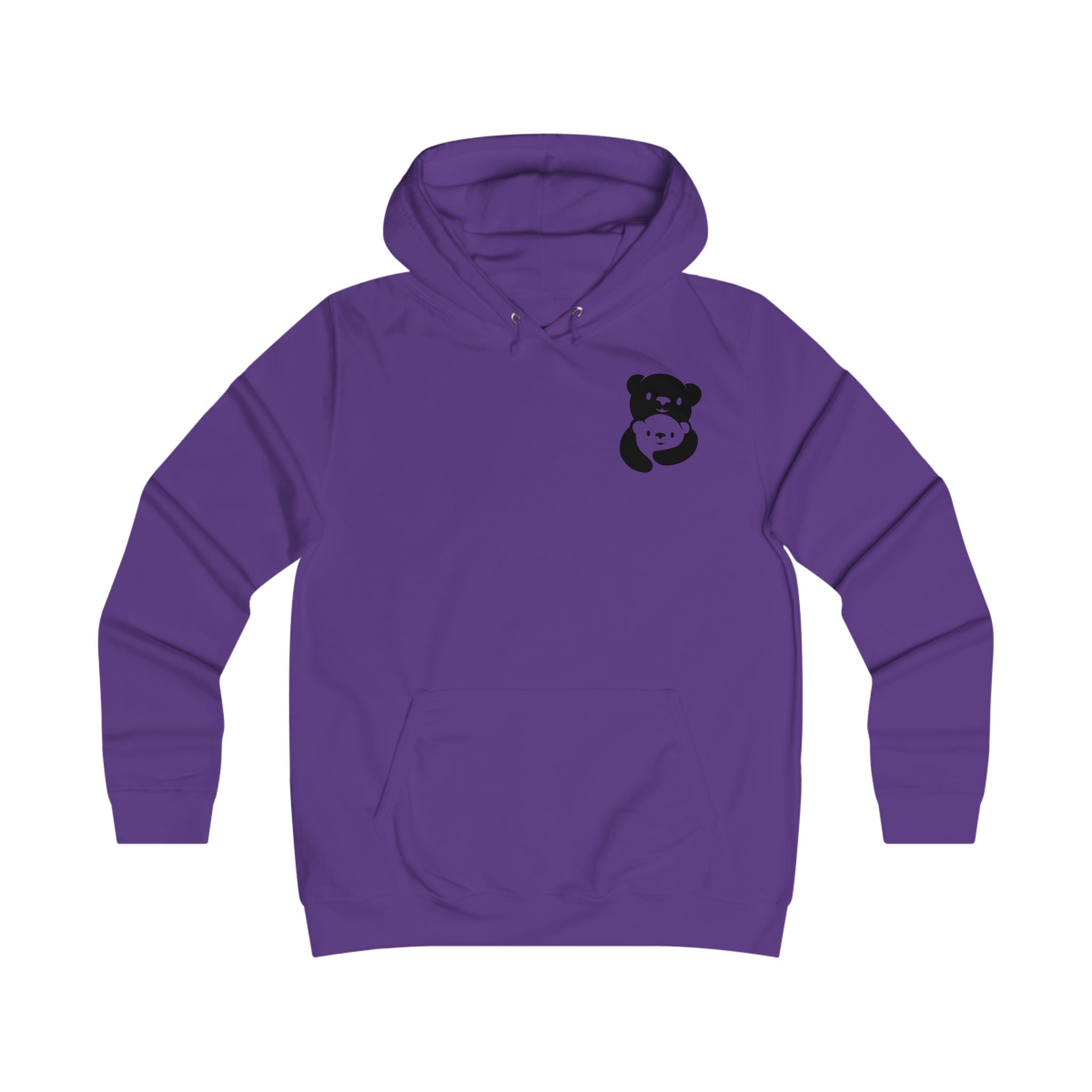 Black Bear Hug Women's Hoodie | Fitted College Hoodie for Moms