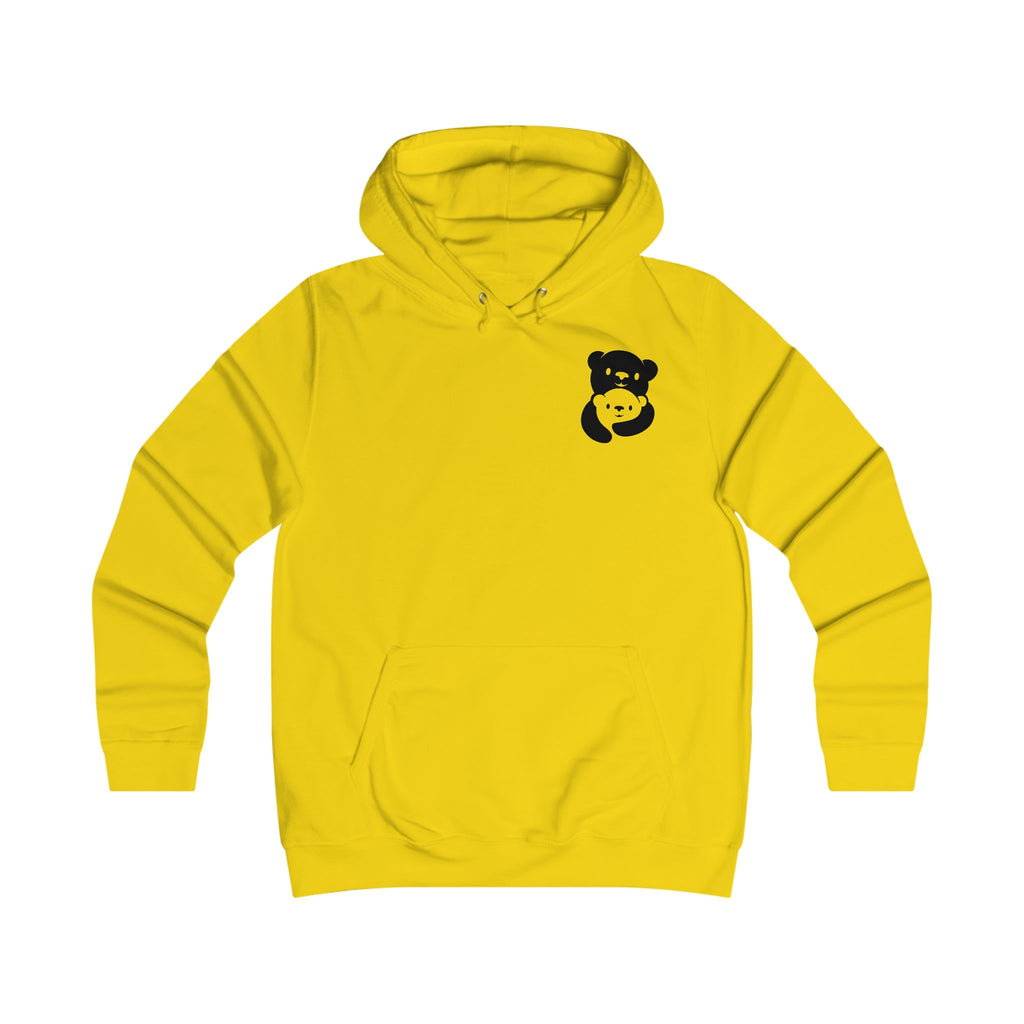 Black Bear Hug Women's Hoodie | Fitted College Hoodie for Moms