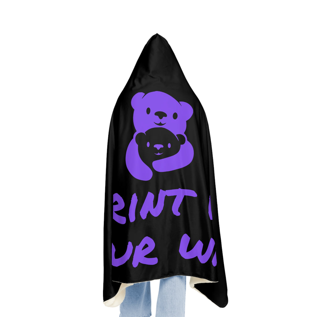 Purple Bear Hug Snuggle Blanket | Black Bold Cozy Fleece Throw