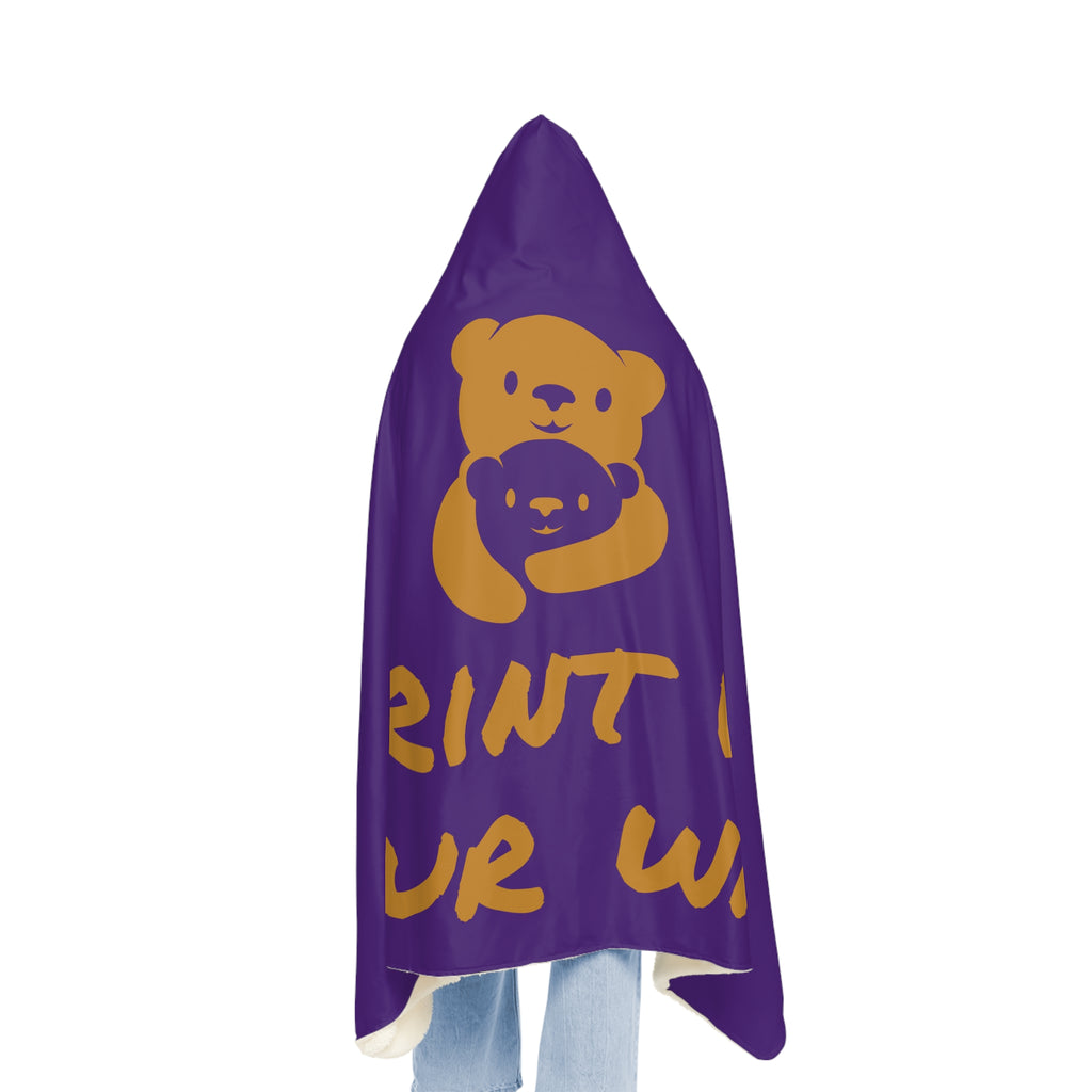 Gold Bear Hug Snuggle Blanket | Purple Premium Luxury Fleece Throw