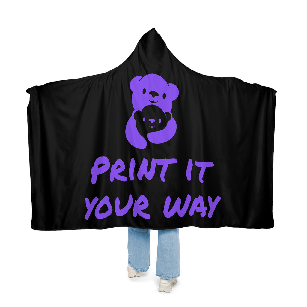 Purple Bear Hug Snuggle Blanket | Black Bold Cozy Fleece Throw