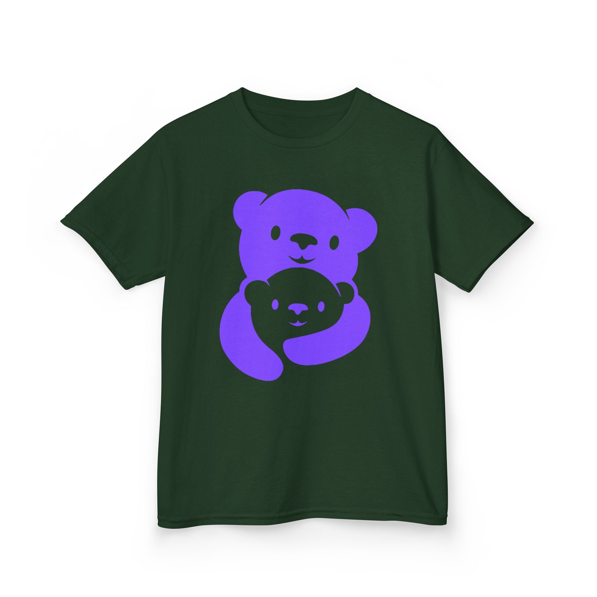 Purple Bear Hug Kids T-Shirt | Bold Heavy Cotton Youth Tee