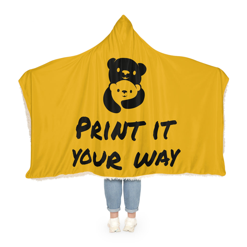 Black Bear Hug Snuggle Blanket | Yellow Sunny Cozy Fleece Throw