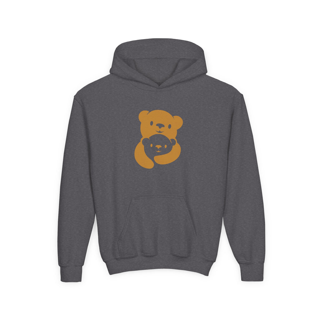 Gold Bear Hug Youth Hoodie | Premium Heavy Blend Hooded Sweatshirt