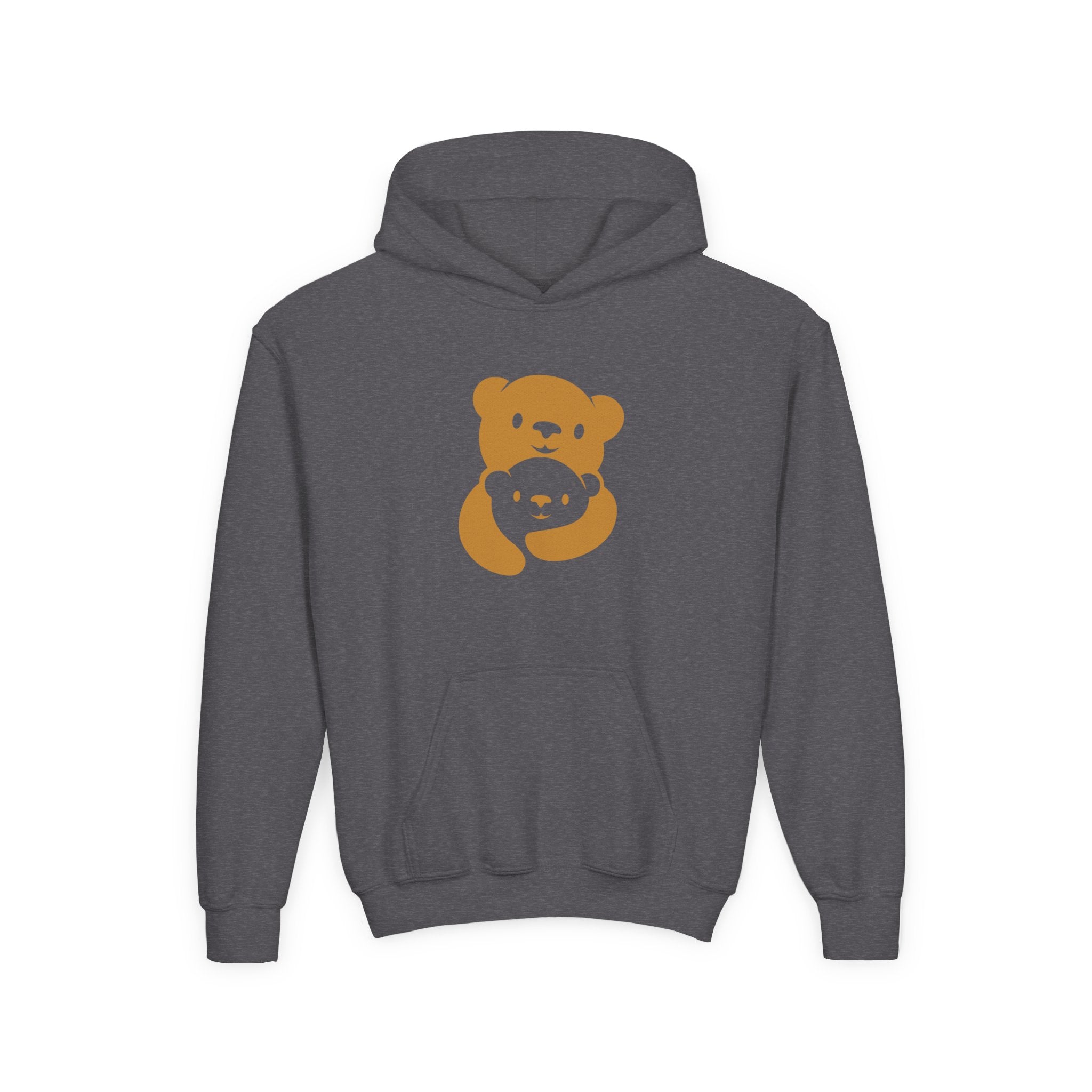 Gold Bear Hug Youth Hoodie | Premium Heavy Blend Hooded Sweatshirt
