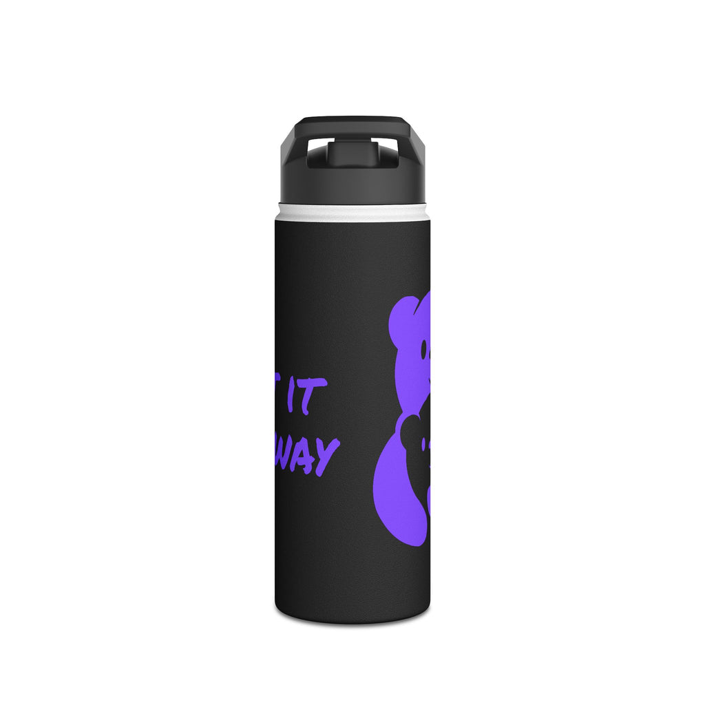 Purple Bear Hug Stainless Steel Water Bottle | Black Bold 12oz/18oz/32oz