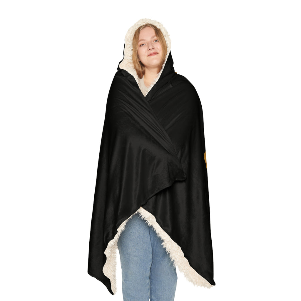 Gold Bear Hug Snuggle Blanket | Black Premium Luxury Fleece Throw
