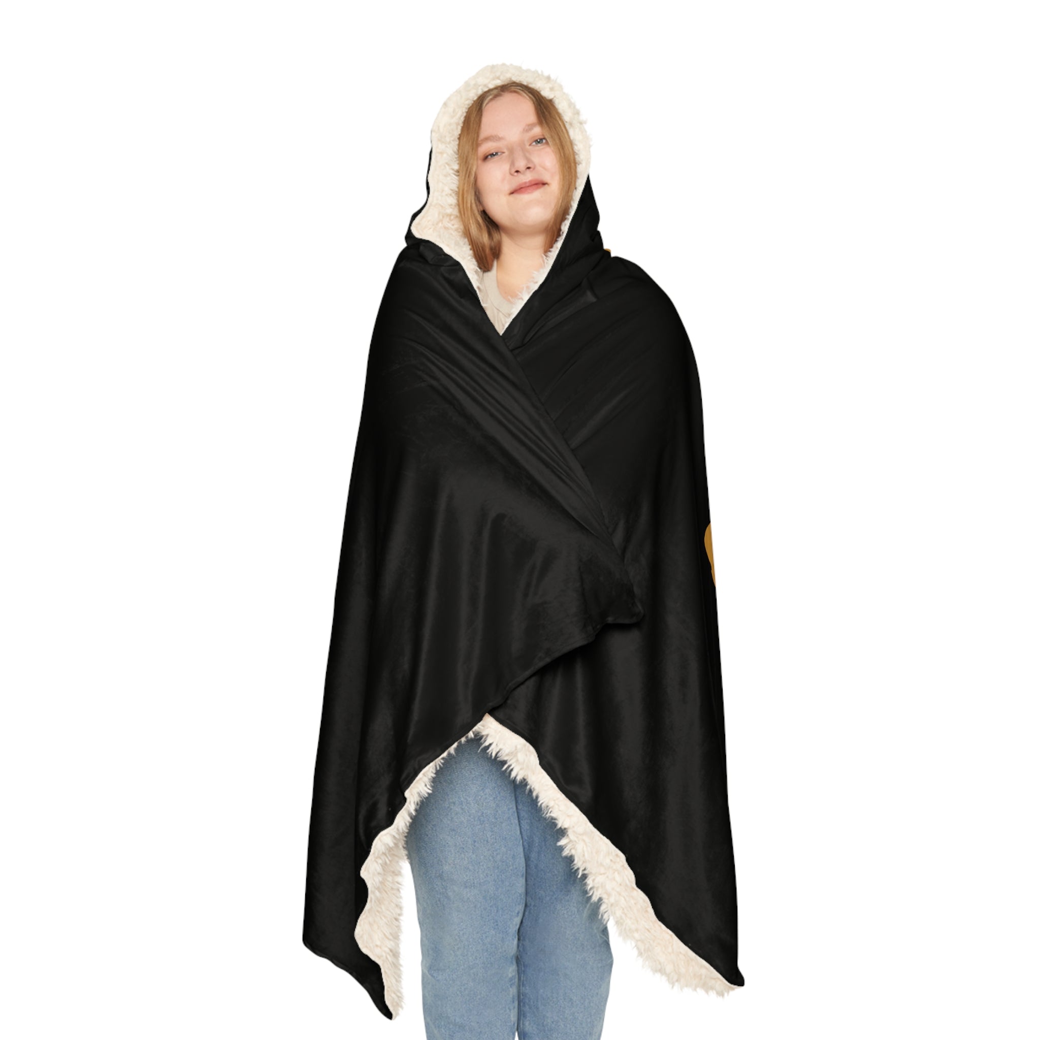 Gold Bear Hug Snuggle Blanket | Black Premium Luxury Fleece Throw