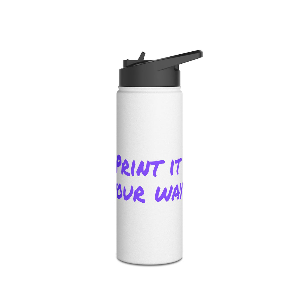 Purple Bear Hug Stainless Steel Water Bottle | White Bright 12oz/18oz/32oz