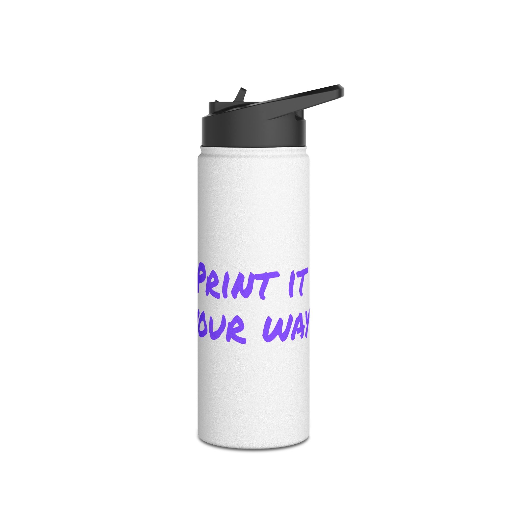 Purple Bear Hug Stainless Steel Water Bottle | White Bright 12oz/18oz/32oz