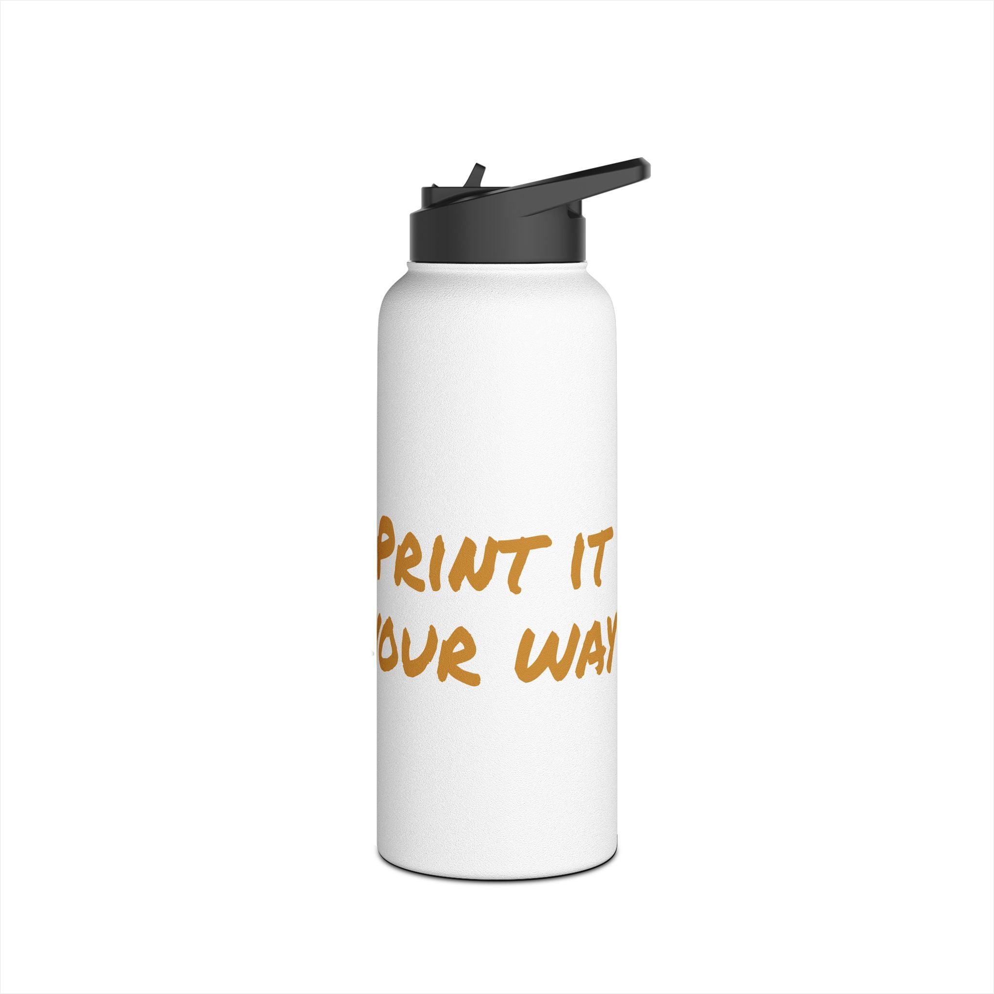 Gold Bear Hug Stainless Steel Water Bottle | White Premium 12oz/18oz/32oz
