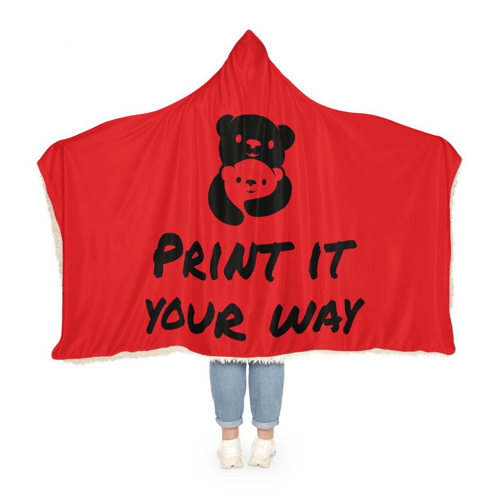 Black Bear Hug Snuggle Blanket | Red Cozy Fleece Throw