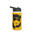 Black Bear Hug Stainless Steel Water Bottle | Yellow Insulated 12oz/18oz/32oz