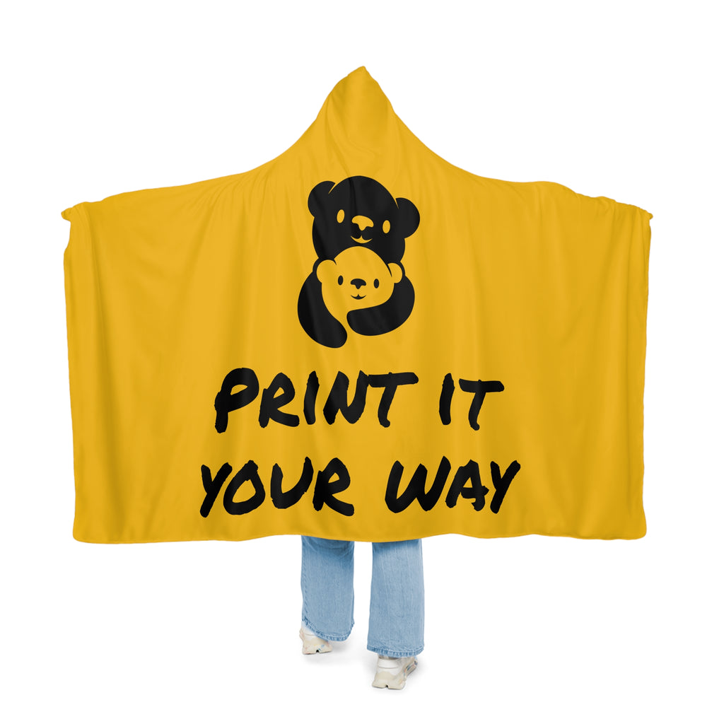 Black Bear Hug Snuggle Blanket | Yellow Sunny Cozy Fleece Throw