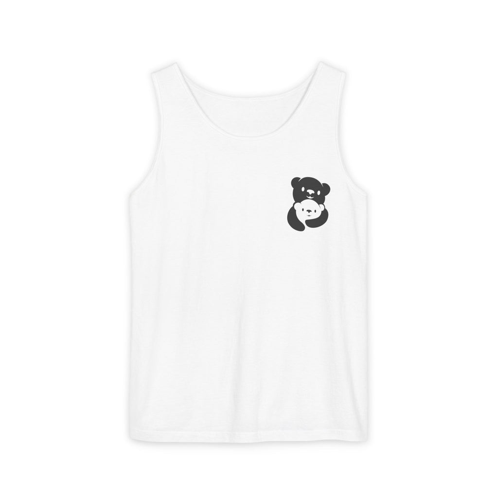 Black Bear Hug Unisex Tank Top | Premium Heavyweight Garment-Dyed