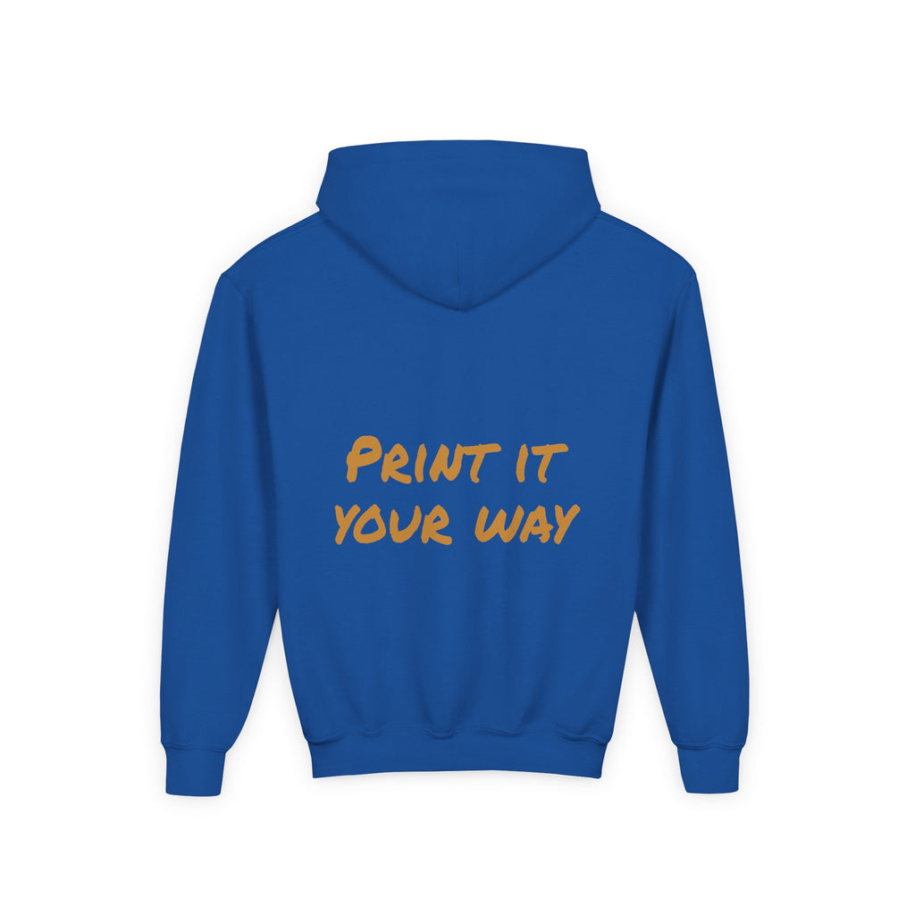 Gold Bear Hug Youth Hoodie | Premium Heavy Blend Hooded Sweatshirt