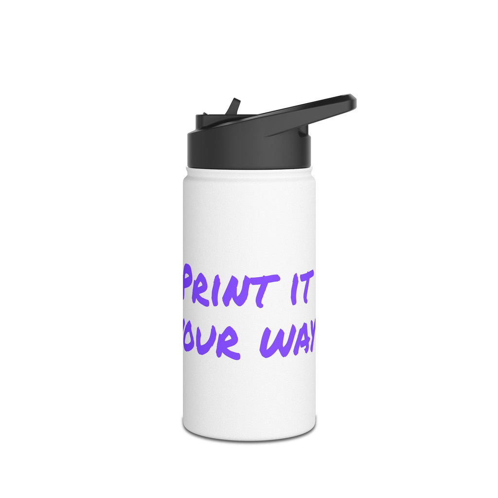 Purple Bear Hug Stainless Steel Water Bottle | White Bright 12oz/18oz/32oz