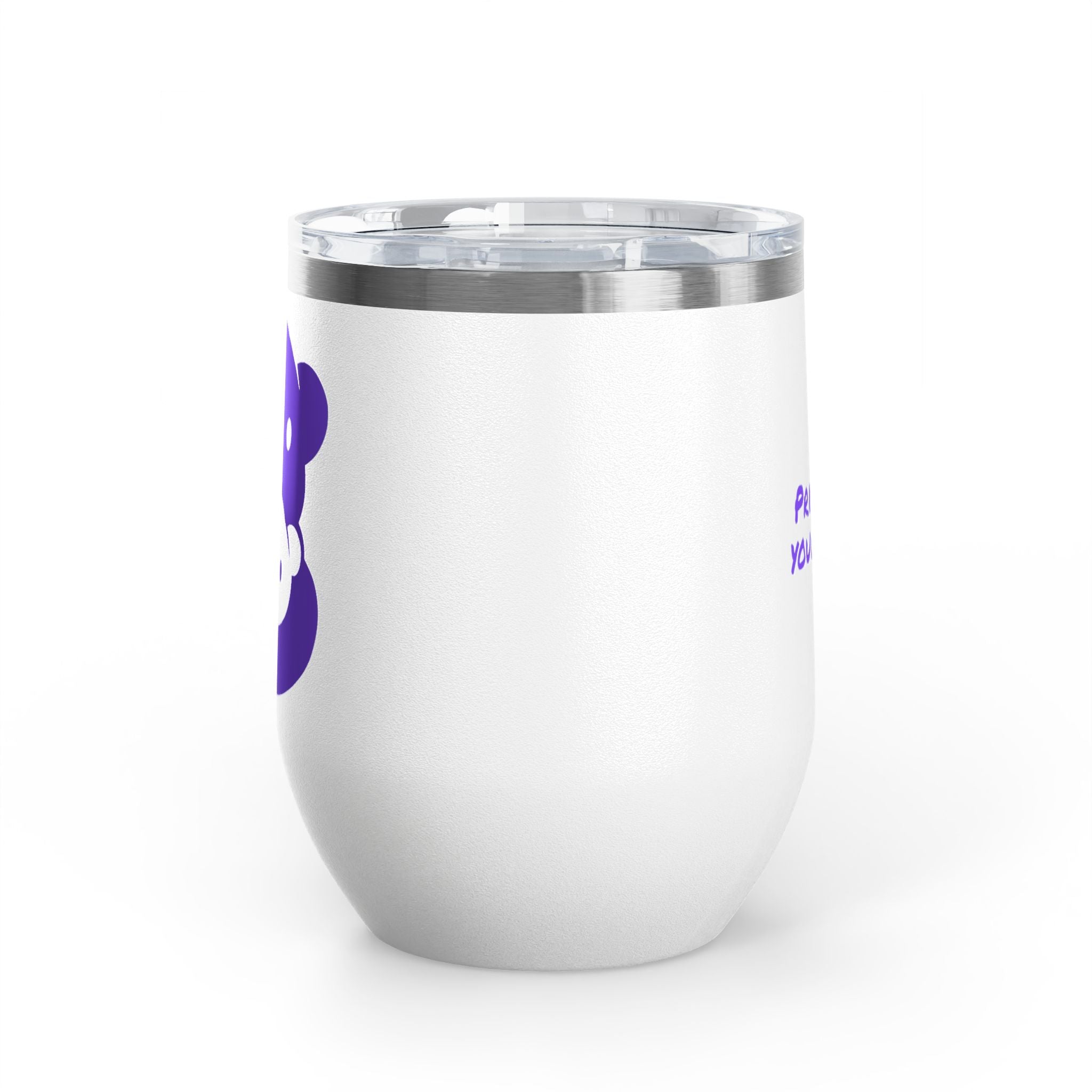 Purple Bear Hug Wine Tumbler 12oz | Insulated Stainless Steel with Lid